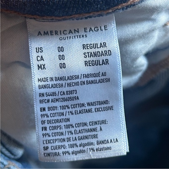 American Eagle Outfitters Light Blue Distressed Boyfriend Jeans 00 - Picture 2 of 4